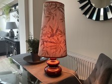 Vintage Retro 1970s Table Lamp  - Working - Original Shade