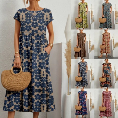 Womens boho floral - maxi, dress