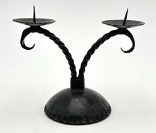 Old Vintage HAND MADE SCULPTURAL METAL PRICKET CANDLESTICK Rustic