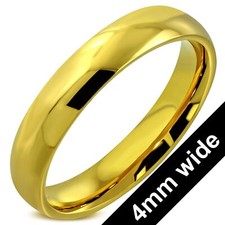 Plain 4mm gold stainless - plain,