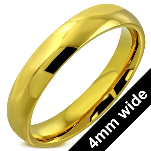 Plain 4mm gold stainless - plain,