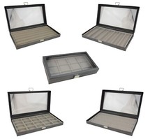 Clear top display case grey - clear,