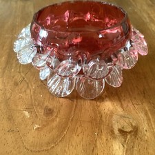 Victorian Cranberry Glass Bowl With crimp Ruffle Details Ref 170.
