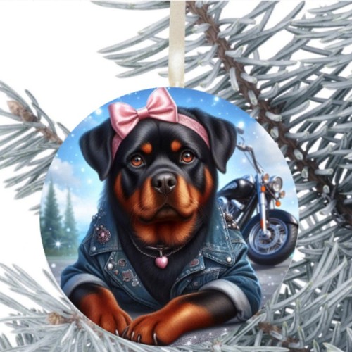 Rottweiler dog hanging bauble - hanging,