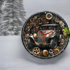 Steampunk Fans Car Clock,fun
