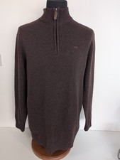 Hoggs of Fife Lothian Woolblend 1/4 Zip Neck Pullover Redwood Marl Size L Large