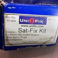 Unifix Sat-Fix-Kit 8 x 60mm Hex Coach Screws 10mm Nylon Plugs Satellite Fixing