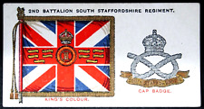 SOUTH STAFFORDSHIRE REGIMENT  Battalion Colour & Badge  Vintage 1930 Card JE16MS