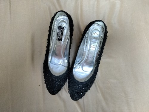Womens flings black satin - flings,