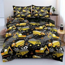 3D Diggers Truck Duvet Quilt