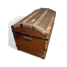 Antique Dome Top Steamer Trunk
