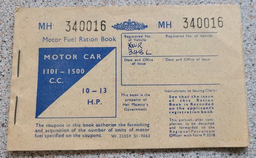 British motor fuel ration book - motor,