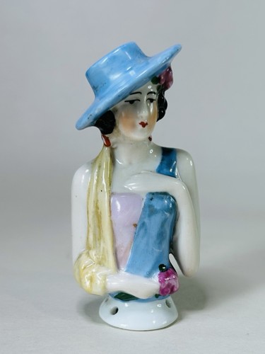 Antique german lady blue - german, in