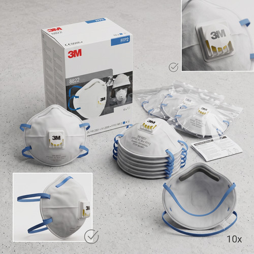 8822 ffp2 valved dust - 3m,