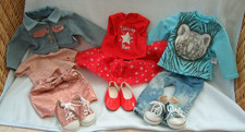 DesignaFriend clothes outfits x 3 - Christmas + shoes for 18" dolls - bundle