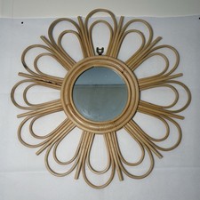 Round Woven Rattan Wall Mirror