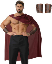 Men'S Spartan Warrior Costume with 2 Pcs Wristbands Greek Roman Gladiator Soldie