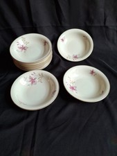 Rosenthal China #1357 Orchid Gold Rim 5 Inch Ice Cream Dessert Bowl Set Of 4