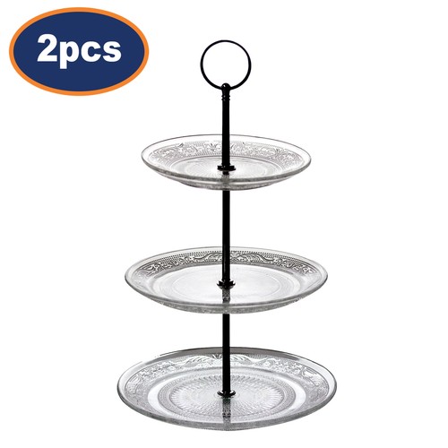 2pc tier glass - 3, stand