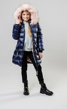New Girl Shiny Navy Fur Lined