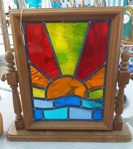 Stained glass leaded panel - stained,