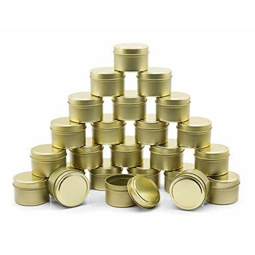 Gold candle tins 4oz pack - gold,