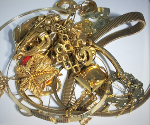 Vintage gold plated scrap - gold,