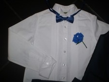 Matalan navy 3 pcs  suit bowtie rose set 10-11 yrs in excell. cond. worn twice