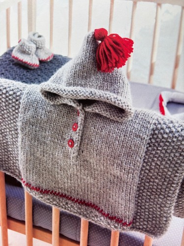 Baby poncho bootees - , birth-3