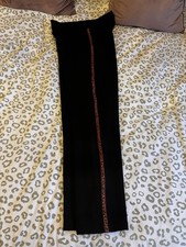 Immaculate Black Leopard Side Stripe Wide Leg Trousers/ Joggers Size 10 31 Leg