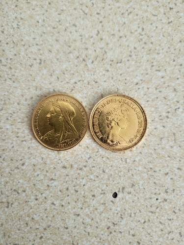 Half gold sovereign - sovereign, x2