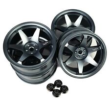 4pcs 1/10 RC Road Alloy Wheels 6 Spoke for Tamiya TT02 TT01 TE37 12mm Hex 6mm os