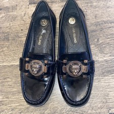 Size 4 Black With Gold Leopard Buckle River Island Loafers