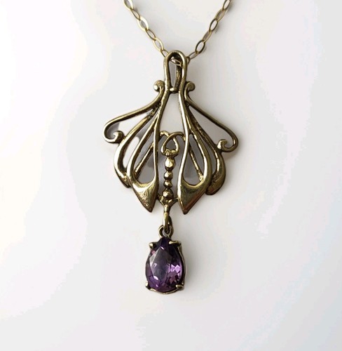 Nouveau lavalier pendant 9ct - lavalier,