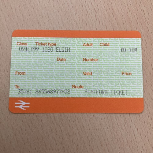 Platform ticket elgin - ,