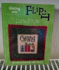 LIZZIE KATE FLIP IT "GIVING" CHRISTMAS BLESSINGS CHARMED CROSS STITCH CHART(F52)