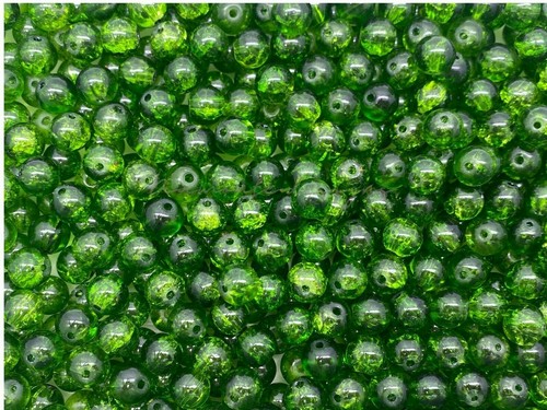 Round glass crackle beads - glass,