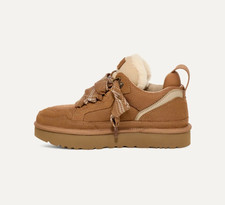 2025 UGG Lowmel Black Suede Sheepskin Women's Lowmel Trainer Chestnut, Sand