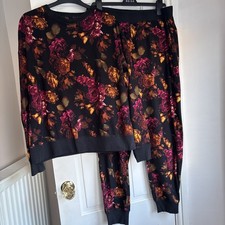 Next Black Floral cuffed