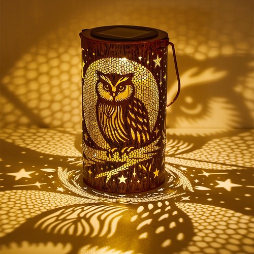 Owl solar powered - solar, lantern