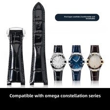 For Omega Constellation Quality Genuine Leather Watch Strap Mens Notches 13 14mm