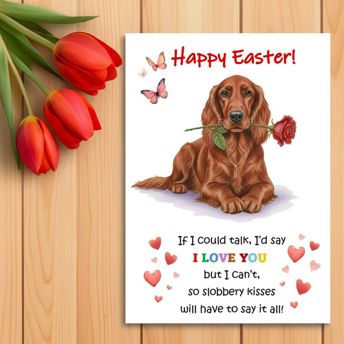 Irish red setter easter card - irish,