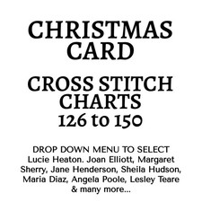 Christmas Card Collection of Cross stitch Charts 126-150 - Drop down to select.