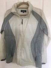 Peter Storm lightweight cagoule hooded jacket women 14 cream grey zip pockets