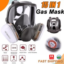 15IN1 Full Face Respirator Gas Mask for Chemical Vapors Dust Paint Spraying