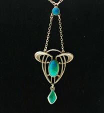 Silver Enamel Charles Horner Pendant necklace Chester 1911 