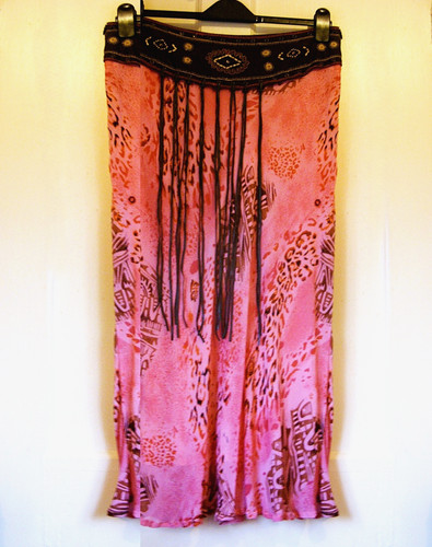 Floaty skirt tassel front long - front,