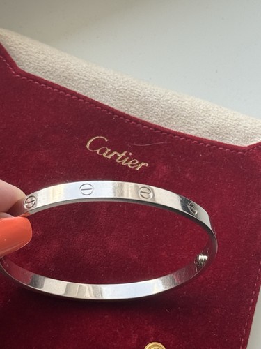 Cartier white gold plain - white, love