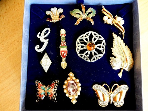 Job lot pin brooches - job,