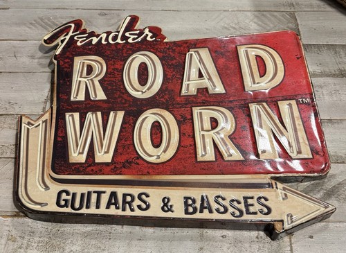 Fender metal guitar sign - metal, road